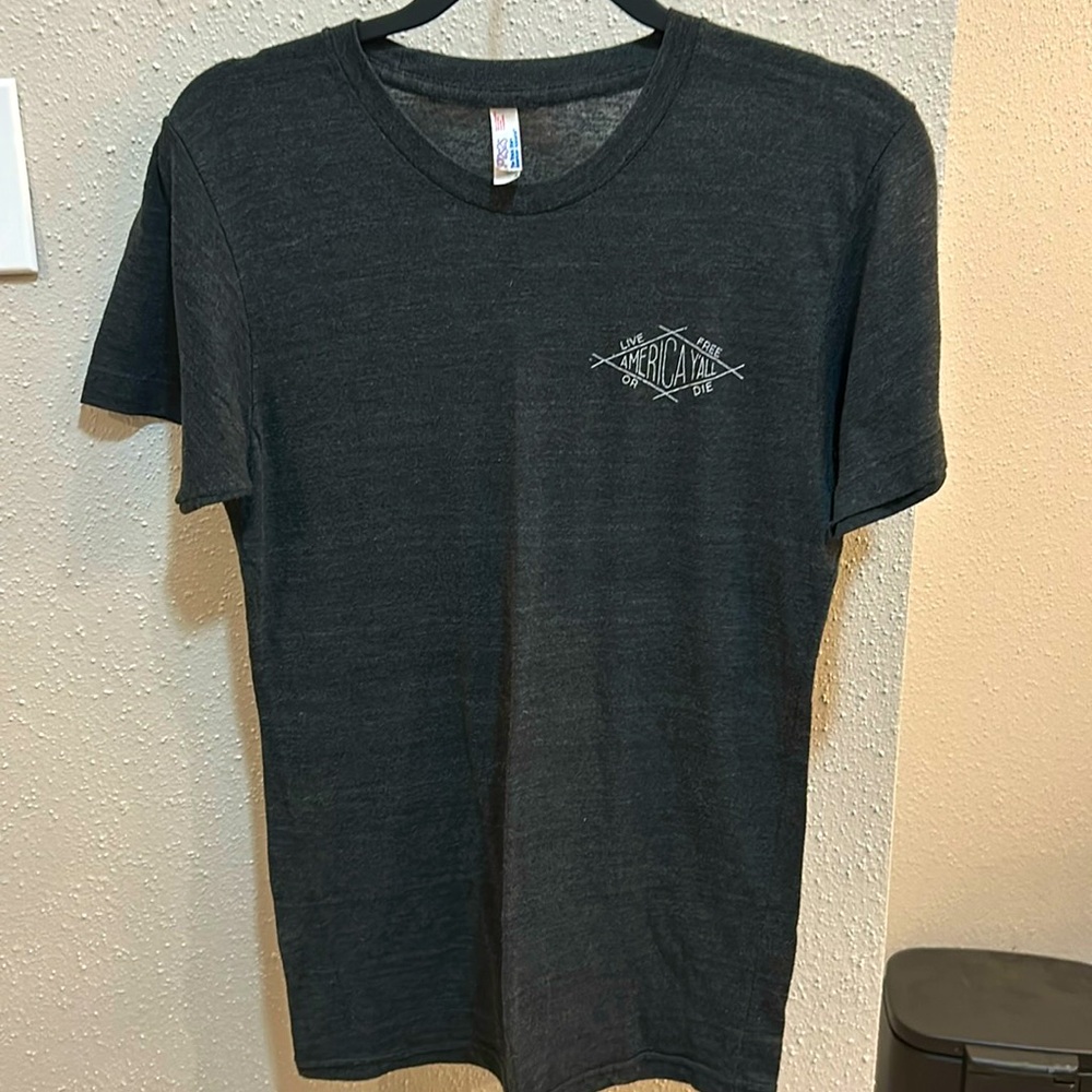 AMERICAN APPAREL ‘live free or die’ grey t-shirt